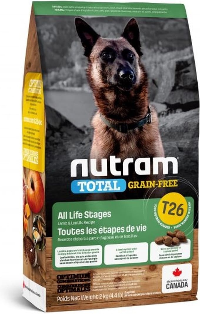 Nutram Granenvrij - Hondenvoer - Lam - Groente - T26 - 2KG - 1ST