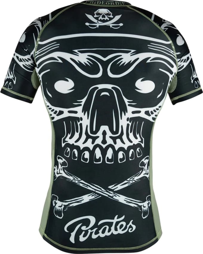 PRIDEorDiE PIRATE V.2 Rash Guard Zwart Wit - M