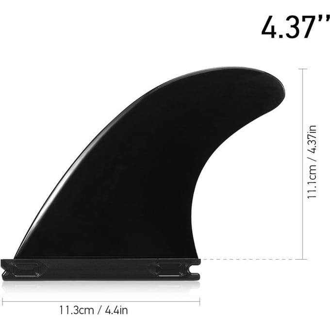 Tri Fin 4.37 Set de 3 Ailerons de Surf Thruster 3 Paquets noir