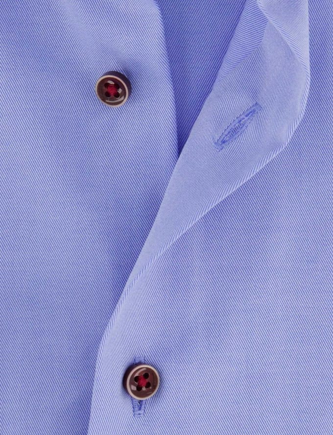 Eterna overhemd blauw katoen strijkvrij