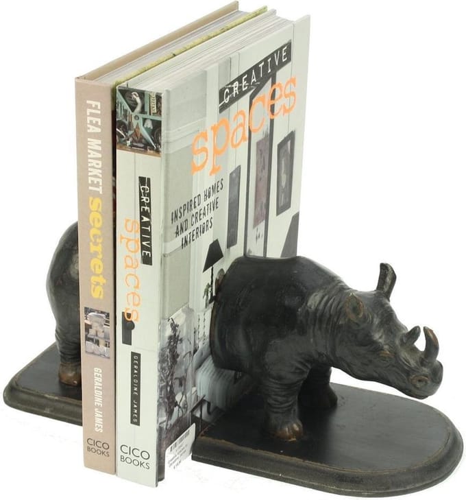 Boekensteun Neushoorn