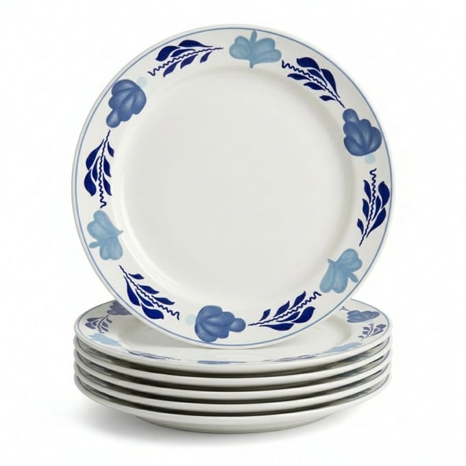 Royal Boch Boerenblauw Bord plat 21cm set van 6