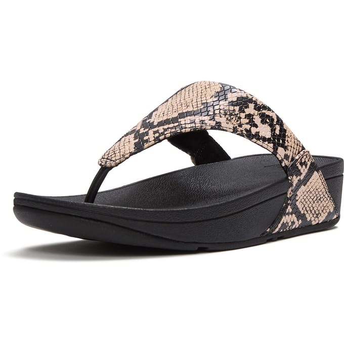 Fitflop Lulu Leren Dames Sandalen Hazy Taupe/Zwart