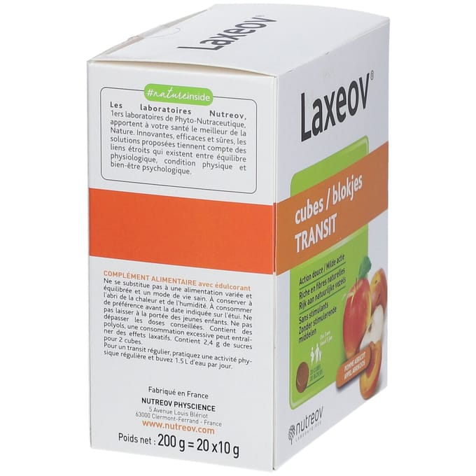 Nutreov Physcience Laxeov Appel-Abrikoos 20x10 Zakje
