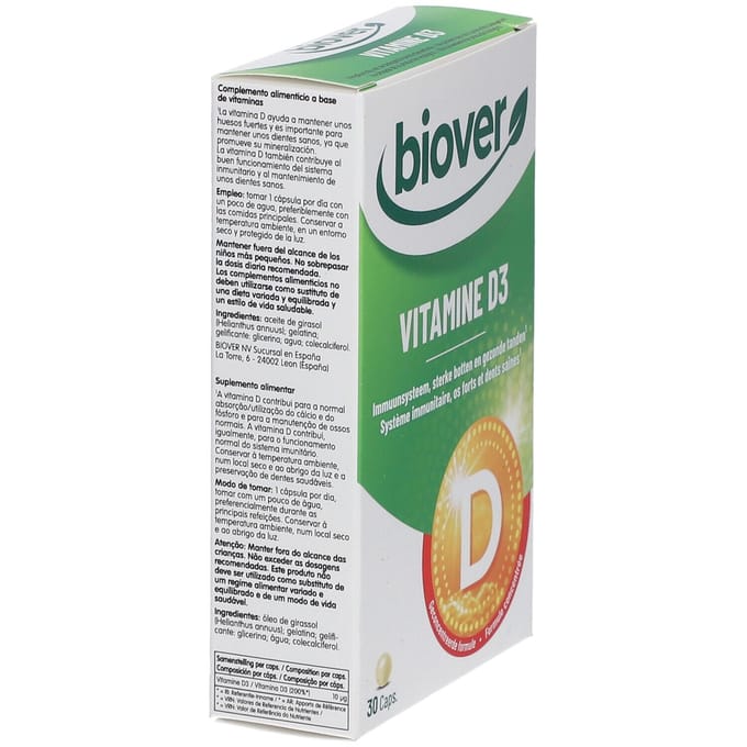 Biover Vitamine D3 30 Capsules