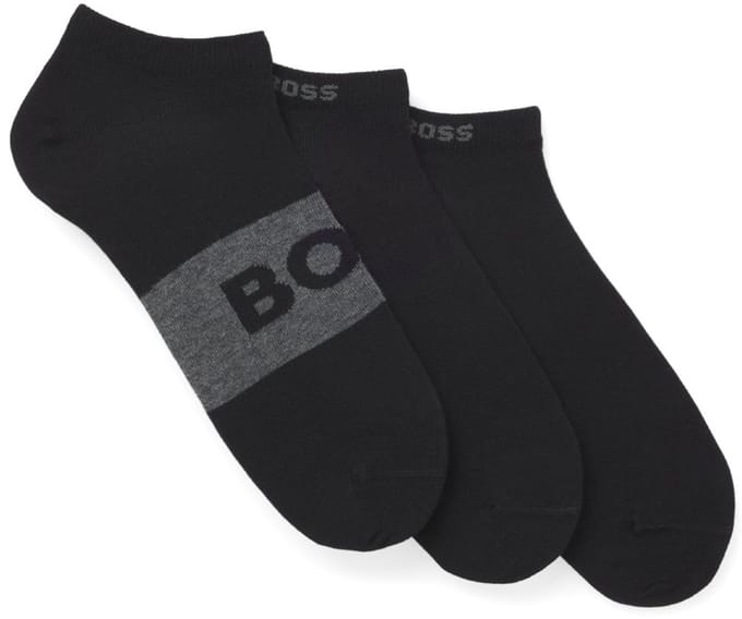 Hugo Boss heren BOSS 3P sneakersokken logo zwart