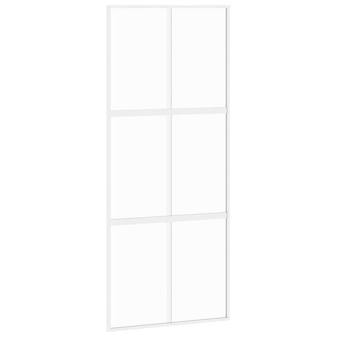 vidaXL - Schuifdeur - 90x205 - cm - gehard - glas - en - aluminium - wit