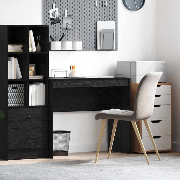 vidaXL - Bureau - Zwart - Eiken - 90 - x - 40 - x - 76 - cm