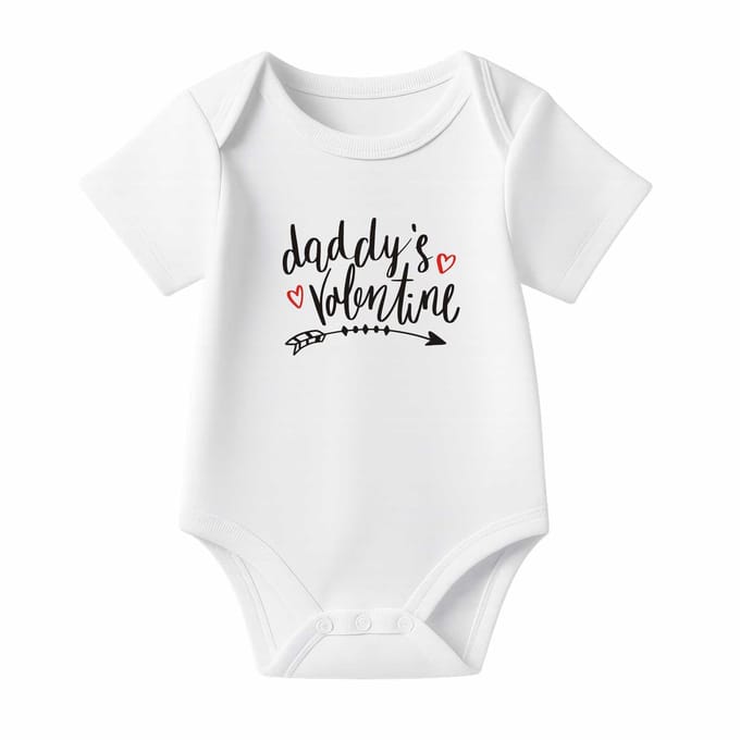 Romper Daddy's Valentine - wit - 62/68 - korte mouw