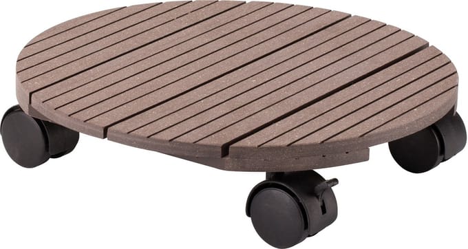 Form Plastic Plantenpot Trolley - Composiet - Bruin - Rond - 30 x 30 cm - Max 80 Kilo