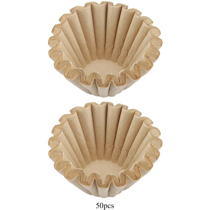 50 stuks Wegwerp Koffiefilters van Houtvezel Beker Vervanging (L) beige