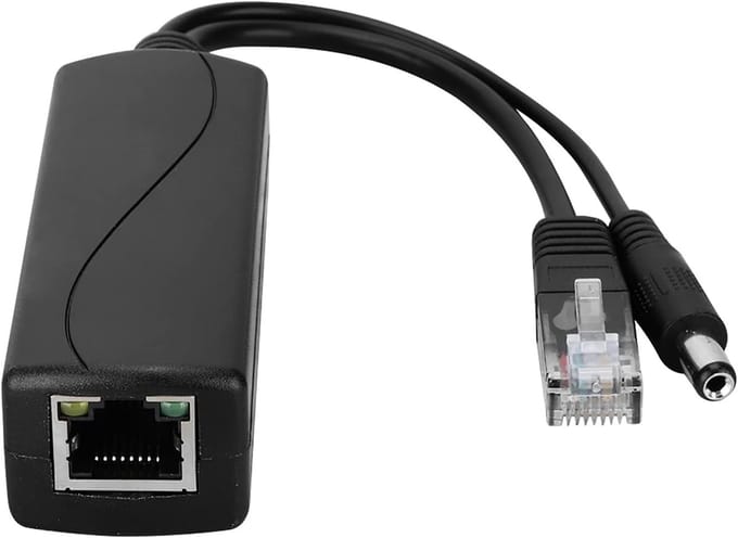POE Adapter Kabel - Stroom Injector - Netwerk Uitbreiding - 48V naar 12V - 100 Meter - Zwart