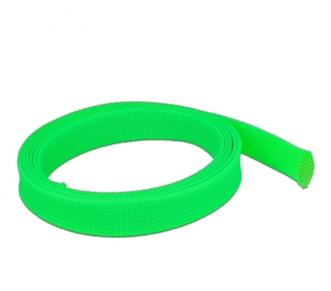 Gevlochten mouw rekbare 2 m x 25 mm groen