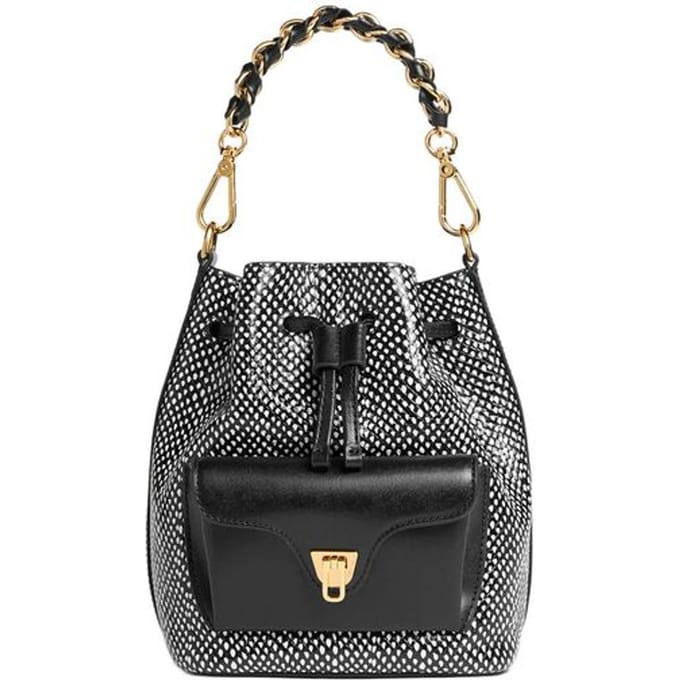 Handbag Elaphe Printed Leather/Calf Smooth Leather