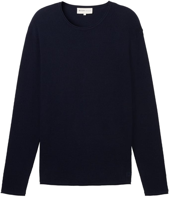 Tom Tailor Denim - Gebreide trui van katoen - Maat M - sky captain blue