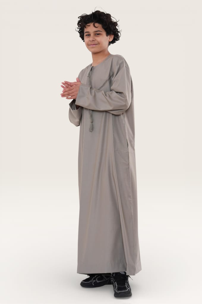 Kinderen jongens Eid Beige Marokkaanse Thobe Robe Djellaba Ramadan Eid Jubba- K-HM10
