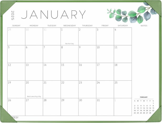 Bureaukalender 2025 - 18-maanden Kalender met Bureauonderlegger voor Planning tot juni 2026