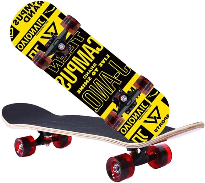 Compleet Skateboard - Trickboard - Stunts Oefenen - Dubbele Kicktail - 80 cm - Gekleurd