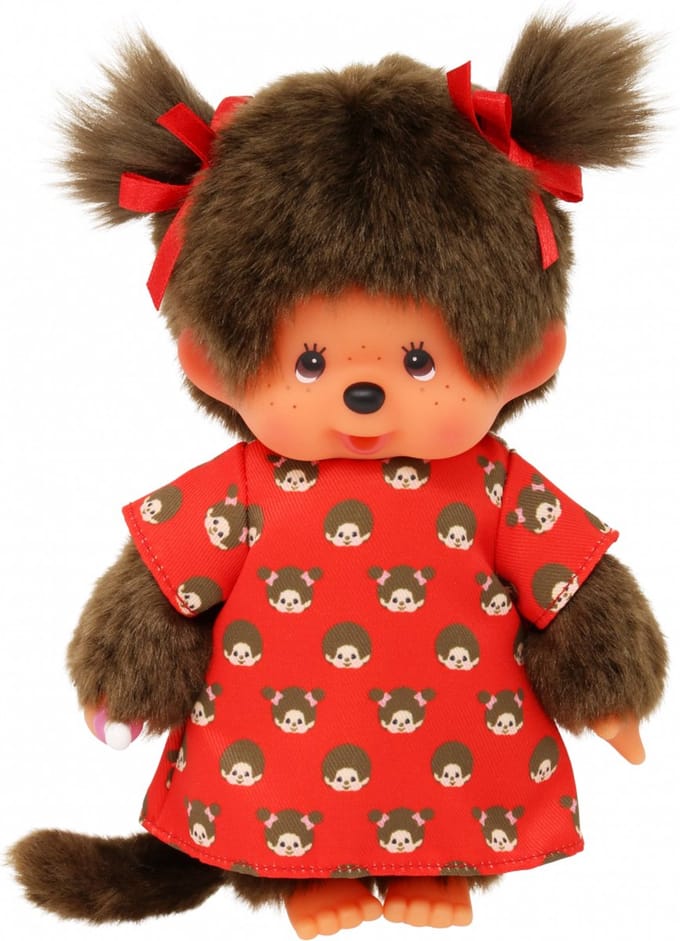 Monchhichi | Meisje Rood Jurkje Met Print 20cm