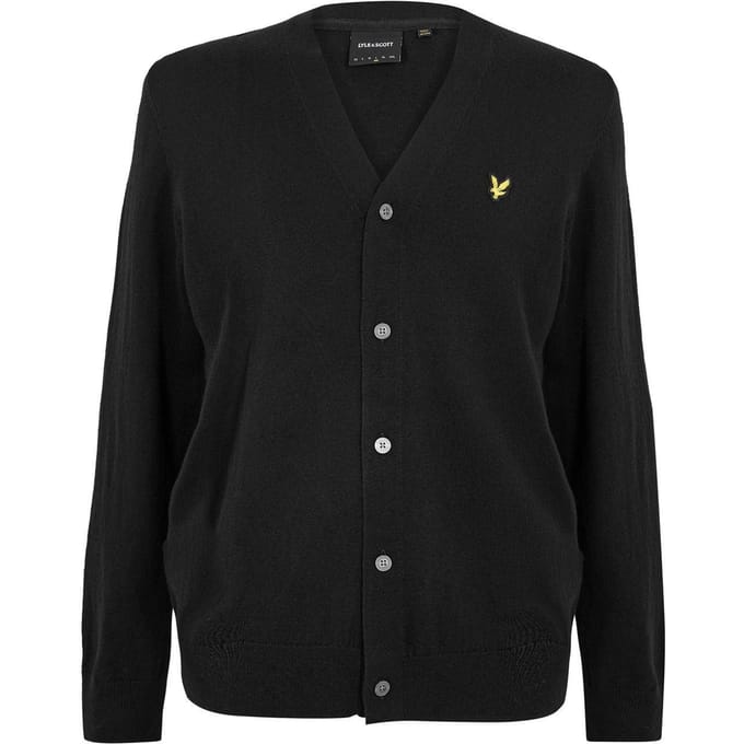 Lyle & Scott Heren Vest met V-hals (Jet Zwart)