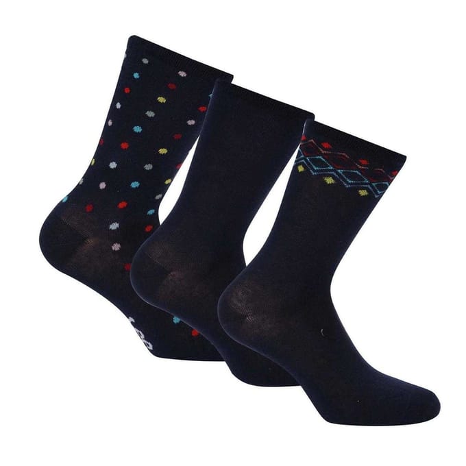 Lee Dames Katoenmix Enkel Sokken (Pak van 3) (Blauw)