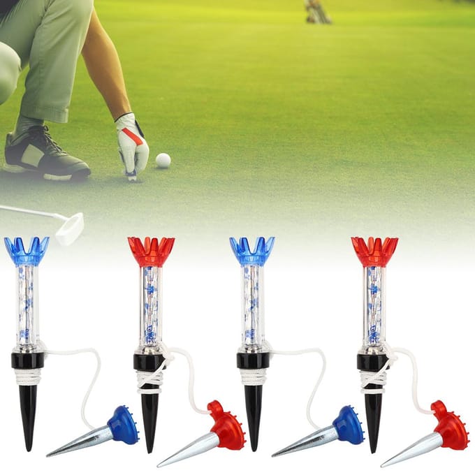 4 stuks draagbare veer golfbal tees golfer training oefenaccessoire magnetische ondersteuning white