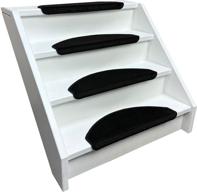 Elite Trapmatten - 13 stuks - Softstep Zwart - 56x17x3,5cm - halve maantjes - zelfklevend