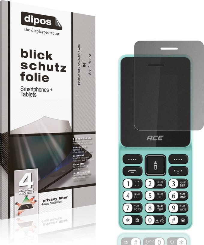 dipos – Matte Privacy Screenprotector geschikt voor Itel Ace 2 Heera | Anti-Spy Beschermfolie