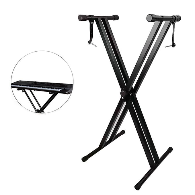 Universele Opvouwbare Piano Toetsenbord Stand Beugel Dubbele X-Stijl Heavy Duty Metaal Materiaal met zwart