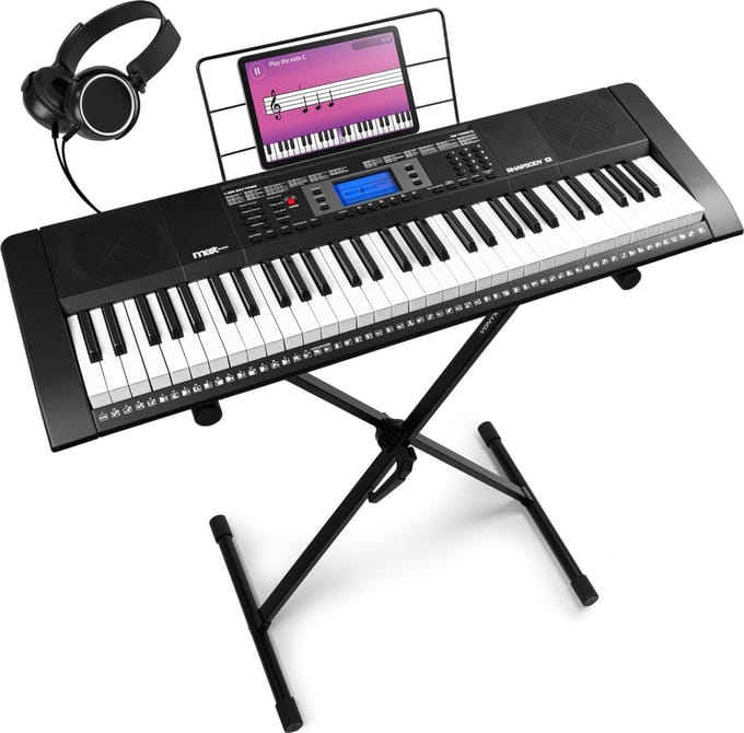 MAX Rhapsody61 keyboard piano met 61 toetsen - Complete keyboard set met standaard en koptelefoon