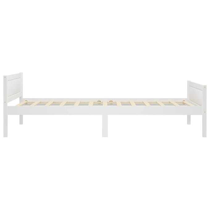 vidaXL - Bedframe - massief - grenenhout - wit - 100x200 - cm
