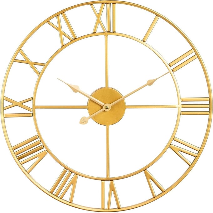 Klok - Wandklok Modern - Klokken - Industrieel - Goud