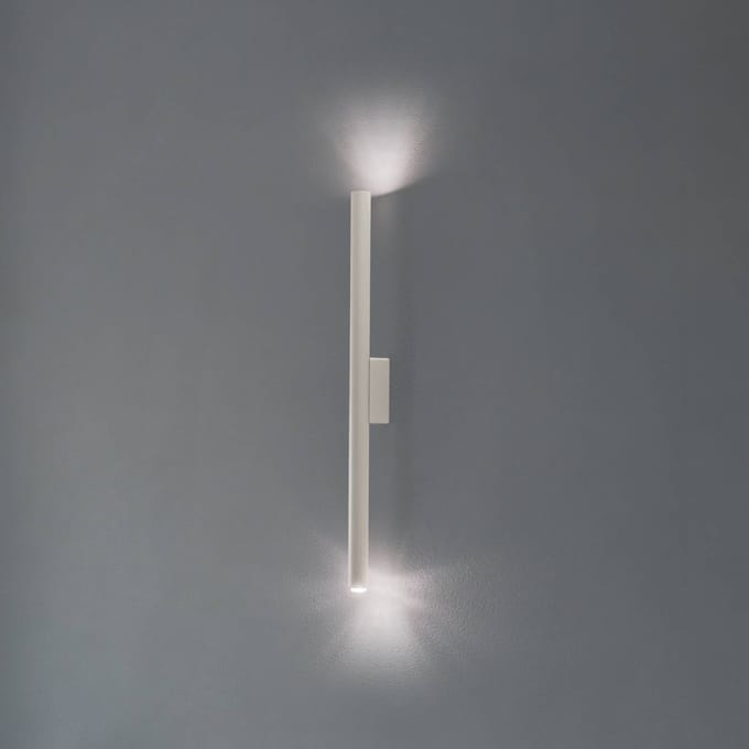 Wandlamp PASTELO 2 met slanke buis en 2 lichtpunten - Sollux Lighting - IP20 - Beige staal behuizing - 2.5 x 5 x 50 cm - 2 x G9 LED, exclusief lichtbron - 2 x 8 W - Moderne wandlamp voor woonkamer, slaapkamer en eetkamer