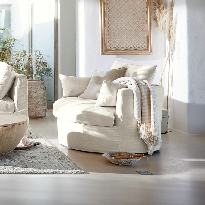 LOBERON Draaifauteuil Jindabyne crème