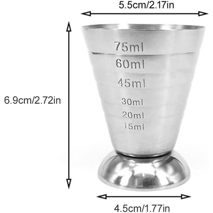 75ML RVS Maatbeker Cocktail Tool Bar Gemengde Drank Cocktail Tools Bar Jigger Beker Barware Huishoudelijk Benodigdheden blauw