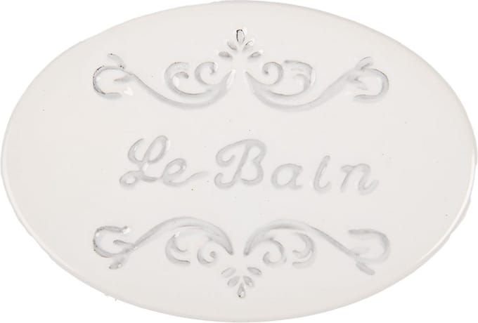 Clayre & Eef Zeepbakje 13x9x3 cm Wit Keramiek