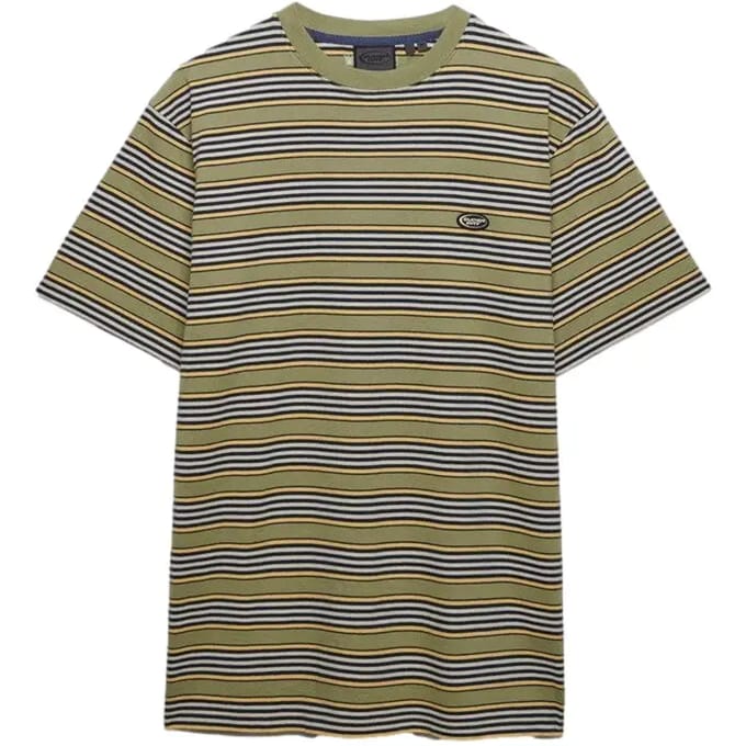 Superdry Oversized Gestreept T-shirt Green Grootte: L
