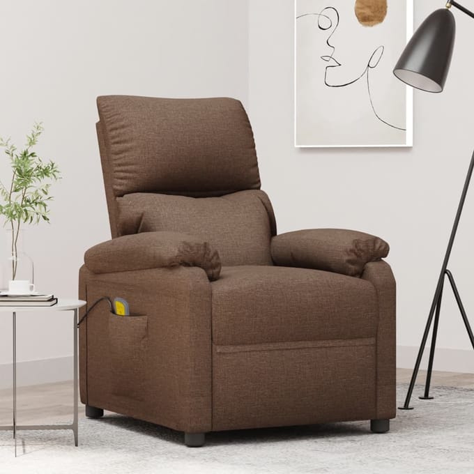 vidaXL - Massagestoel - stof - bruin