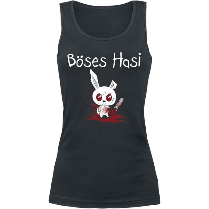 Tierisch - Fun Top - Böses Hasi - S tot L - voor Vrouwen - zwart