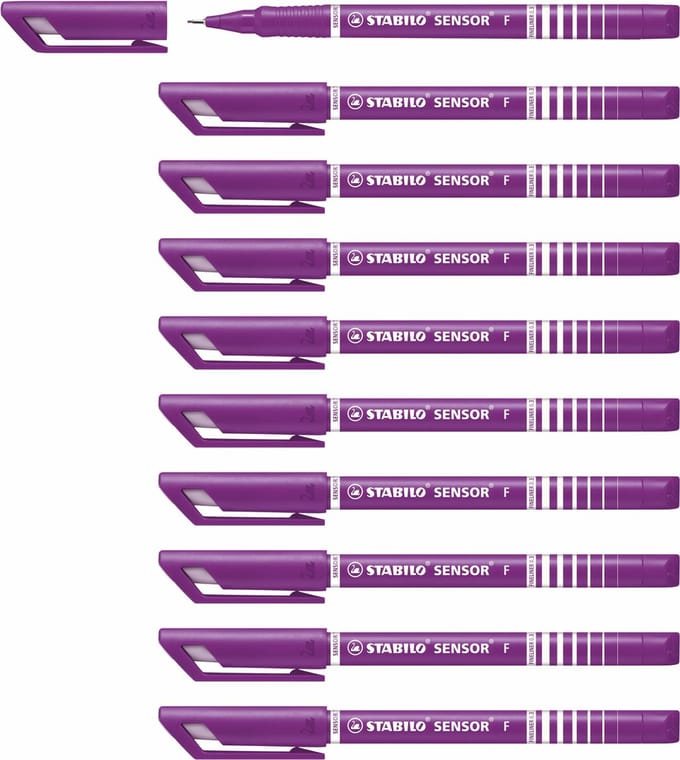 STABILO SENSOR - Fineliner 0,3 mm - Lila - Doos 10 stuks