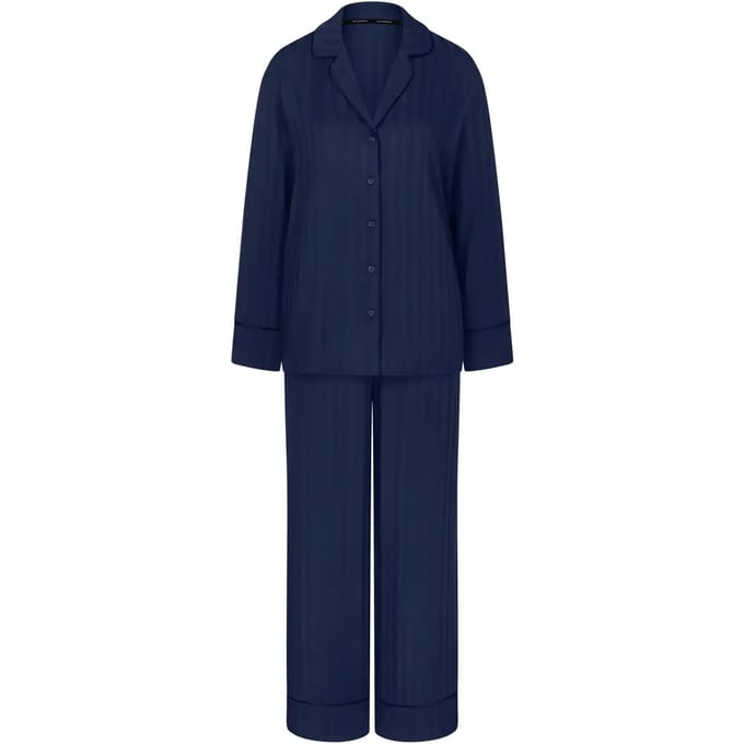 Triumph Amourette Jacquard PW Dames Pyjamaset - BLAUW