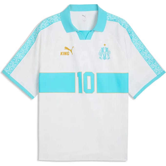 Puma Olympic Marseille King Retro Truien/Replica's Heren - Wit - Maat M - Poly Jersey
