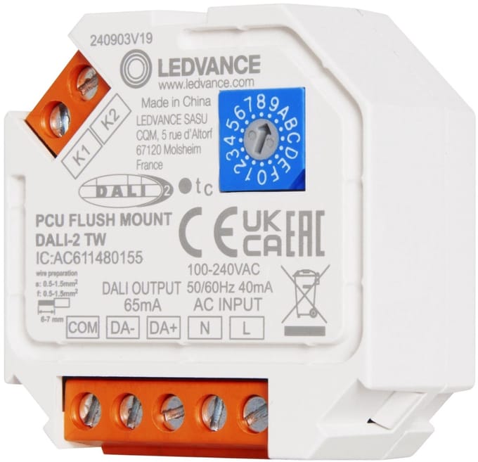 Ledvance Lichtregelsysteemcomponent | push control unit fm dali-2 tw flush mount dali-2 tw