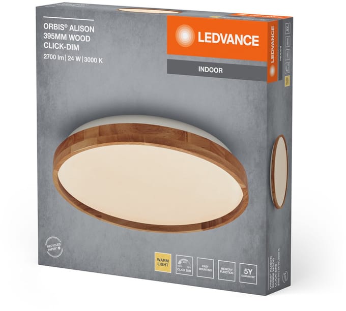 Ledvance LED Plafondlamp Orbis Alison Wit 24W 1500lm - 830 Warm Wit | Aanraak dimbaar.
