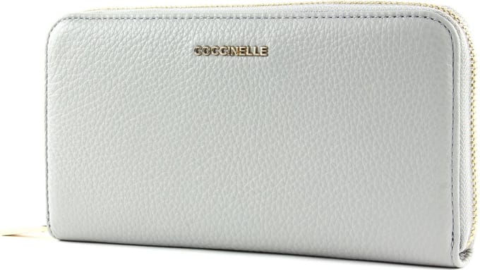 COCCINELLE Portemonnee Metallic Soft Zip Around Wallet Dolphin Grijs