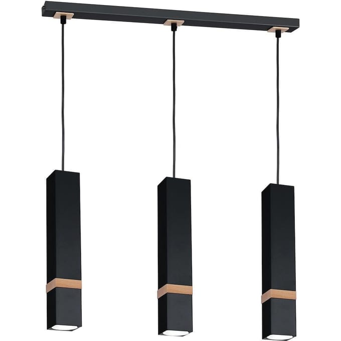 VIDAR Zwarte Hanglamp 3xGU10 - Modern Design