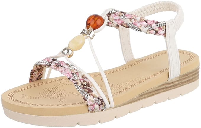 Dames slipper met gespen en pareldetail Mt:36