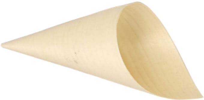 50 Fingerfood cone, hout pure Ø 6,5 cm · 12,5 cm