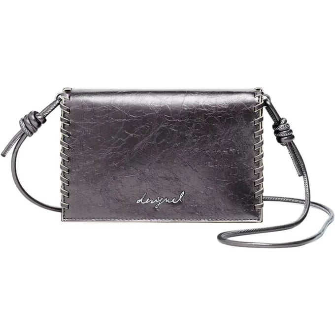 Desigual portemonnee clutch Mone Capsule Tiny Zip Clutch Plata Oscura mauve