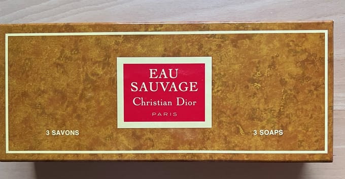 Christian Dior EAU SAUVAGE 3 Soaps Set 3x100 g + 1x travel case VINTAGE